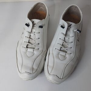 Salkin  Handmade White Leather Men's Sneakers Size 40